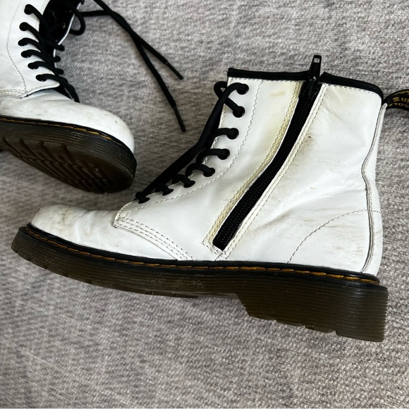 Dr. Martens 1460 J Girl’s White Ankle High Combat Boots Sz 3 - Picture 5 of 12